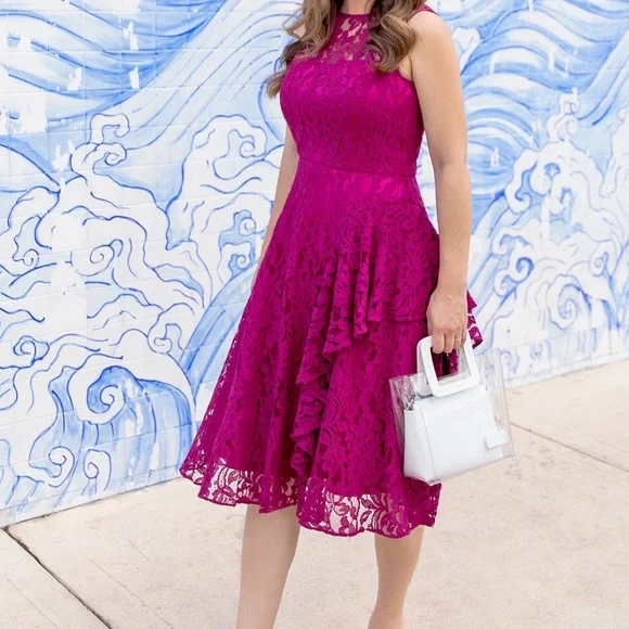 chinese dress ladies Eliza J Women's Bell Sleeve LACE Shift Dress Cocktail, Purple, 8 Petite :  Amazon.co.uk: Fashion
